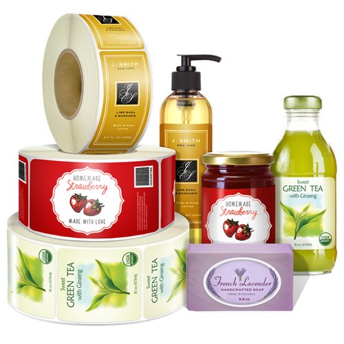 Etichette adesive personalizzate in bobina per cosmetici ed altri flacconi